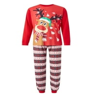 Arvbitana karácsonyi család megfelelő pizsama Hosszú ujjú Legénység nyak jávorszarvas nyomtatási Pulóver felsők + Minta