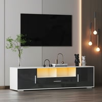 Hommoo TV állvány LED -es lámpákkal, TV -konzol szekrény asztal a 65 -ig terjedő TV -khez