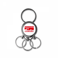 Nagy Kommunikációs Média Piros Rozsdamentes Acél Fém Kulcstartó Gyűrű Autó Kulcstartó Kulcstartó Klipsz