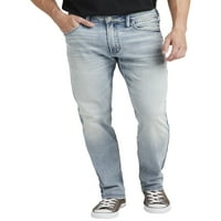 Silver Jeans Co. férfiak Eddie Riensed Fit kúpos láb farmer Big & Tall, derékméret 38-56