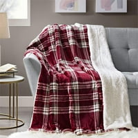 Comfort Spaces 50 x60 Sherpa plüss dobja reverzibilis ágynemű takaró gyapjú hangulatos puha áfonya kockás