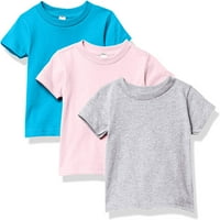 Marky G ruházat baba és kisgyermek Rövid ujjú pólók pamut Jersey Crew-nyak póló, türkiz rózsaszín Heather