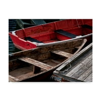 Védjegy Képzőművészet 'Wooden Rowboats x' vászon művészete: Rachel Perry
