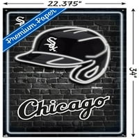 Chicago fehér So-Neon sisak fali poszter Pushpins, 22.375 34