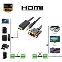 4XEM 3ft HDMI-VGA Adapter kábel Audio kábellel, Fekete