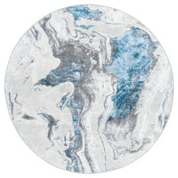 Amelia Morven absztrakt márványterület szőnyeg, szürke kék, 6'7 6'7 kerek