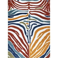 Nuloom nyári texturált zebra csíkok beltéri kültéri szőnyeg, 8 '10 12', bézs