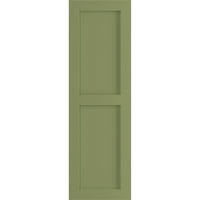 Ekena Millwork 18 W 36 H True Fit PVC Két egyenlő sík paneles redőny, moha zöld