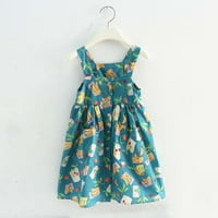 SDJMa nyári baba lányok Ujjatlan Parittya zseb ruha Színes gyümölcs nyomtatás gyermek ruházat