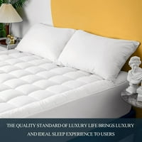 LBRO matrac Topper King Size ágy, puha és lélegző matrac Pad 8-21 mély zseb, fehér