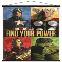 Marvel Comics-Avengers rács fali poszter fa mágneses kerettel, 22.375 34