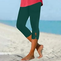 Capri Leggings Női zsebbel jóga nadrág, edzés Leggings a nők magas derekú húzza a vágott Leggings