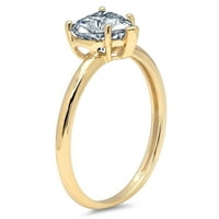 1. ct ragyogó szív vágott tiszta szimulált gyémánt 18K sárga arany Pasziánsz gyűrű SZ 10.25