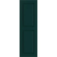 Ekena Millwork 12 W 51 H True Fit PVC Két egyenlő emelt panel redőny, termikus zöld