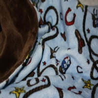 Lil 'Cub Hub Minky baba takaró 29 35 - Kék Cowboy barna-plüss, kétoldalas puha takaró újszülöttek, csecsemők és kisgyermekek