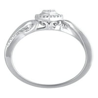 Carat T.W. Tartsa a kezemet a gyémánt szív ígéret gyűrűt ezüst sterlingben, 7. méretben