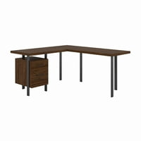 Bush bútor építész W L alakú egyetlen talapzaton íróasztal egy Bo fiók és egy fájl fiók Modern dió