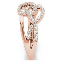 1 6 ct tdw gyémánt 10k rózsa arany reteszelő hurkok divatgyűrű