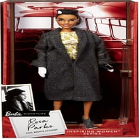 Barbie Inspiráló Nők Rosa Parks gyűjthető Baba ruha, gyapjú kabát és Kiegészítők
