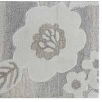 Rugsmith szürke kézzel tufikált virágos átmeneti vándorló terület szőnyeg, 2'6 8 '